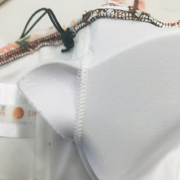 Shade And Shore Women's Size 34C Ruffle Strap Bralette Bikini Swim Top Cinnamon - Picture 13 of 13